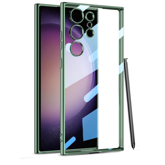 For Samsung Galaxy S24 Ultra GKK Plating Transparent TPU Phone Case, Without pen(Green) - Galaxy S24 Ultra 5G Cases by GKK | Online Shopping South Africa | PMC Jewellery | Buy Now Pay Later Mobicred