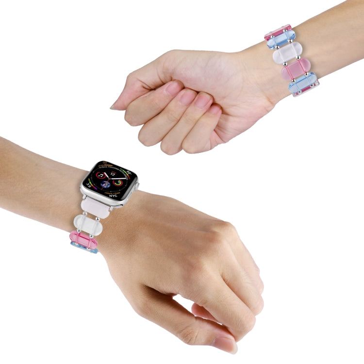 For Apple Watch SE 44mm Stretch Resin Watch Band(Colorful) - free shipping - PMC TechLife - Order now!