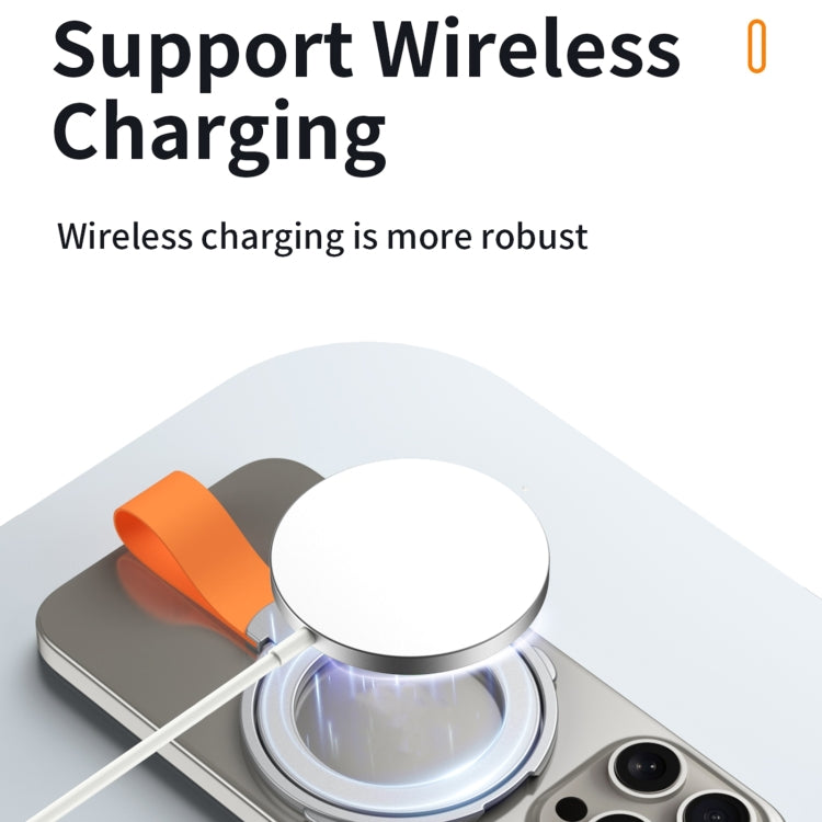 MagSafe Magnetic Pivot Stand Phone Ring Holder(Silver + Orange) - free shipping - PMC TechLife - Order now!
