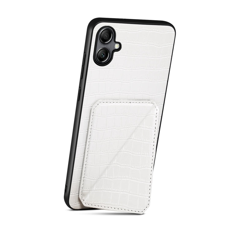 For Samsung Galaxy S23+ 5G Denior Imitation Crocodile Leather Back Phone Case with Holder(White) - Galaxy S23+ 5G Cases by Denior | Online Shopping South Africa | PMC Jewellery