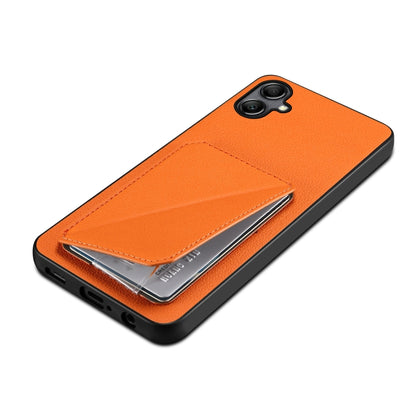 For Samsung Galaxy A54 5G Denior Imitation Calf Leather Back Phone Case with Holder(Orange) - Galaxy Phone Cases by Denior | Online Shopping South Africa | PMC Jewellery