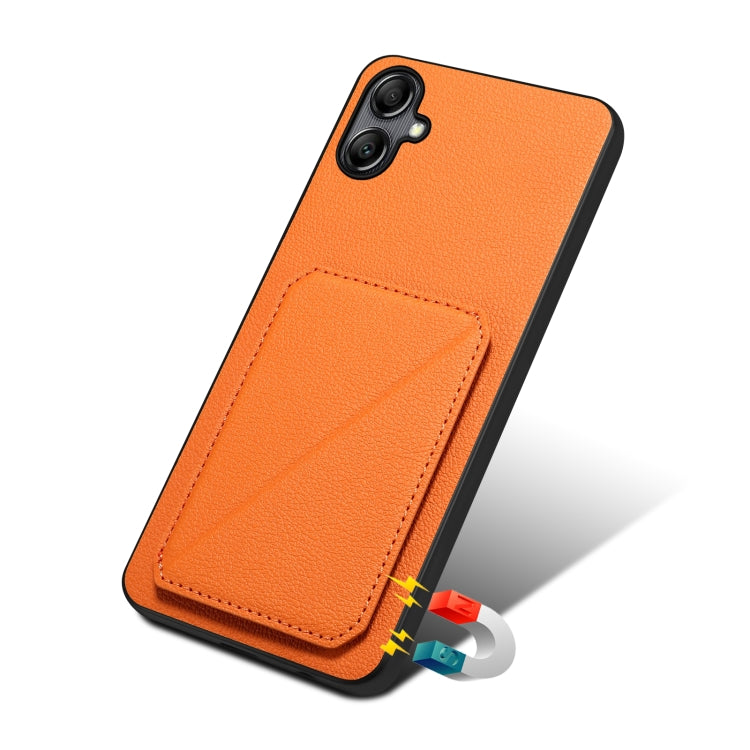 For Samsung Galaxy A54 5G Denior Imitation Calf Leather Back Phone Case with Holder(Orange) - Galaxy Phone Cases by Denior | Online Shopping South Africa | PMC Jewellery