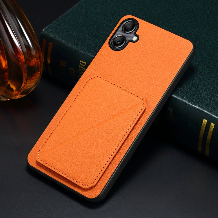 For Samsung Galaxy S23+ 5G Denior Imitation Calf Leather Back Phone Case with Holder(Orange) - Galaxy S23+ 5G Cases by Denior | Online Shopping South Africa | PMC Jewellery