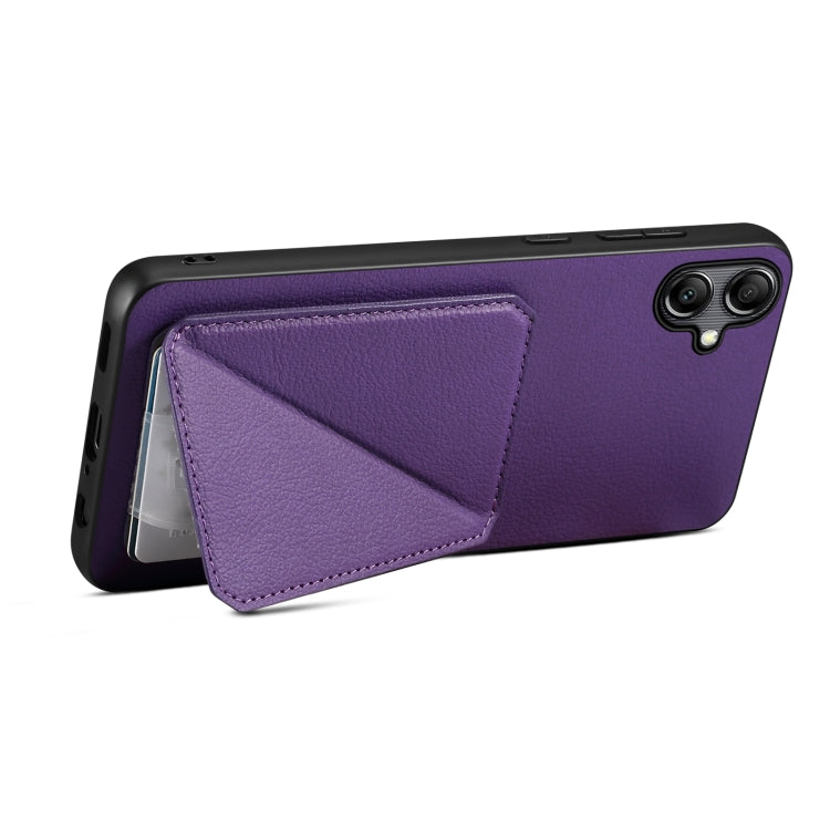 For Samsung Galaxy S23 Ultra 5G Denior Imitation Calf Leather Back Phone Case with Holder(Purple) - Galaxy S23 Ultra 5G Cases by Denior | Online Shopping South Africa | PMC Jewellery