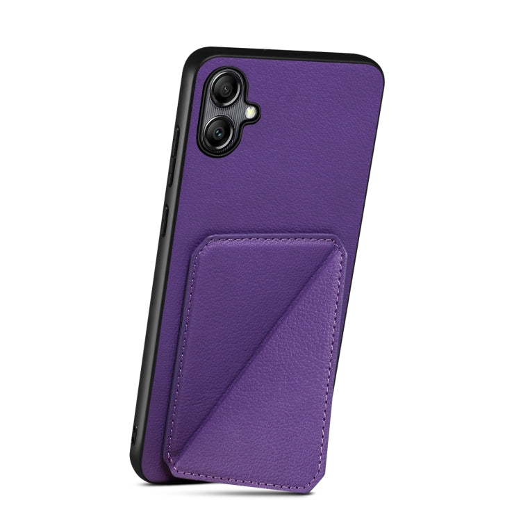 For Samsung Galaxy S24 5G Denior Imitation Calf Leather Back Phone Case with Holder(Purple) - Galaxy S24 5G Cases by Denior | Online Shopping South Africa | PMC TechLife | Buy Now Pay Later Mobicred