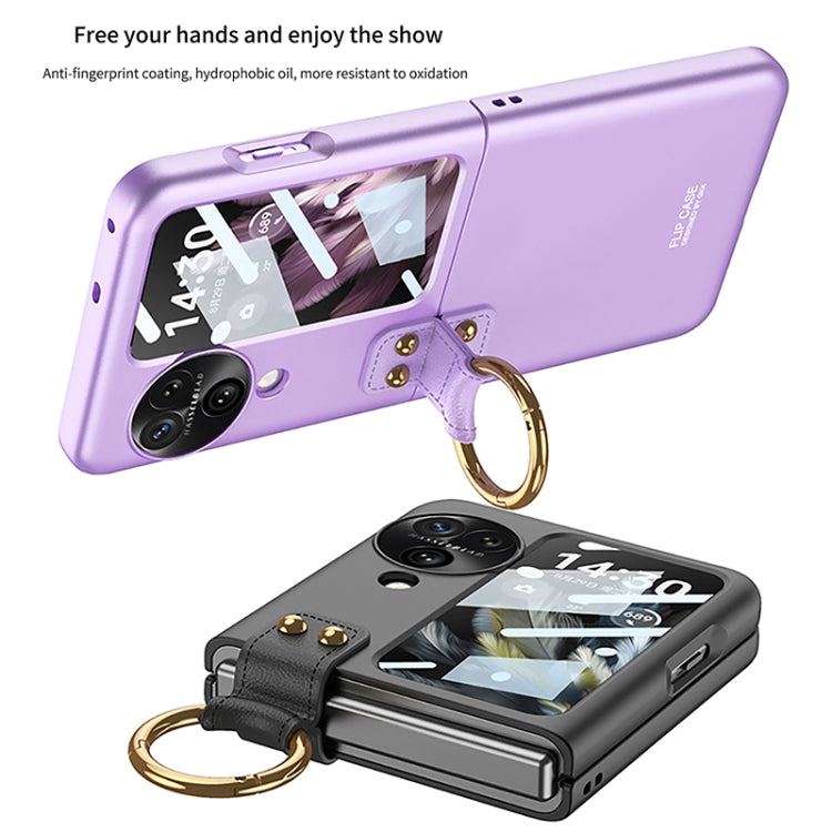 For OPPO Find N3 Flip GKK Integrated Ultra-thin Full Coverage Phone Case with Ring Holder(Purple) - Find N3 Flip Cases by GKK | Online Shopping South Africa | PMC TechLife | Buy Now Pay Later Mobicred
