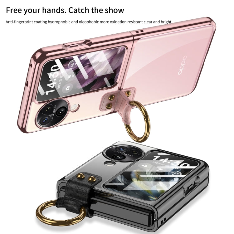 For OPPO Find N3 Flip GKK Electroplating Phone Case with Ring(Gold) - OPPO Cases by GKK | Online Shopping South Africa | PMC TechLife | Buy Now Pay Later Mobicred