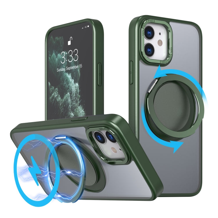 For iPhone 11 360-degree Rotating MagSafe Magnetic Holder Phone Case(Green) - iPhone 11 Cases by PMC TechLife | Online Shopping South Africa | PMC TechLife | Buy Now Pay Later Mobicred