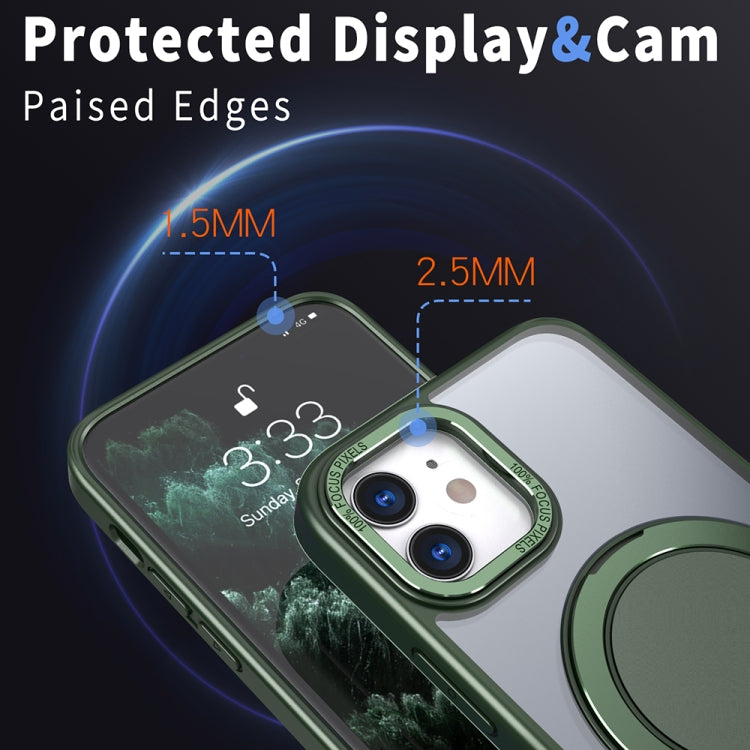 For iPhone 11 360-degree Rotating MagSafe Magnetic Holder Phone Case(Green) - iPhone 11 Cases by PMC TechLife | Online Shopping South Africa | PMC TechLife | Buy Now Pay Later Mobicred