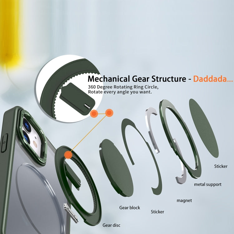 For iPhone 11 360-degree Rotating MagSafe Magnetic Holder Phone Case(Green) - iPhone 11 Cases by PMC TechLife | Online Shopping South Africa | PMC TechLife | Buy Now Pay Later Mobicred
