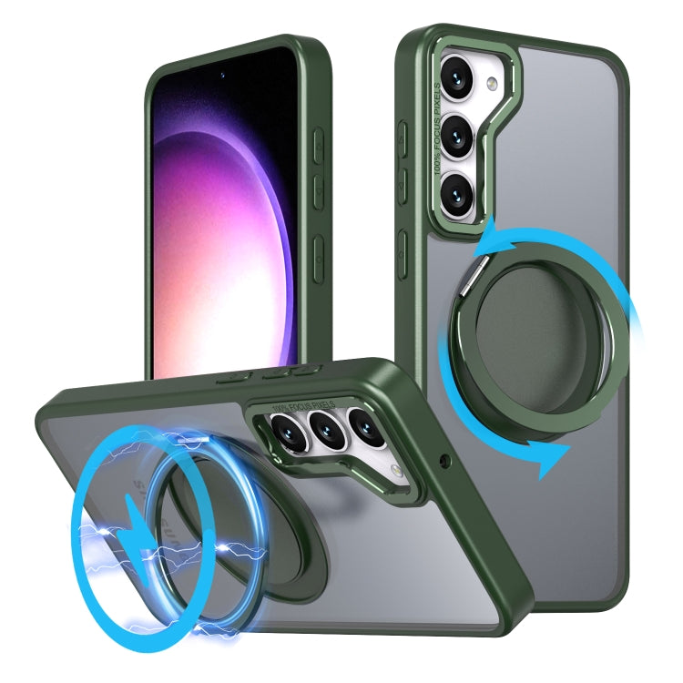 For Samsung Galaxy S24 5G 360-degree Rotating MagSafe Magnetic Holder Phone Case(Green) - Galaxy S24 5G Cases by PMC Jewellery | Online Shopping South Africa | PMC Jewellery