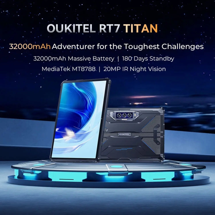 OUKITEL RT7 TITAN 4G Network IP68/IP69K Rugged Tablet, 8GB+256GB, 10.1 inch Android 13 MediaTek MT8788 Octa Core Support Dual SIM, EU Plug(Blue) - Other by OUKITEL | Online Shopping South Africa | PMC Jewellery | Buy Now Pay Later Mobicred