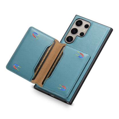 For Samsung Galaxy S24 Ultra 5G Denior Cowhide Texture Leather MagSafe Detachable Wallet Phone Case(Blue) - Galaxy S24 Ultra 5G Cases by Denior | Online Shopping South Africa | PMC Jewellery