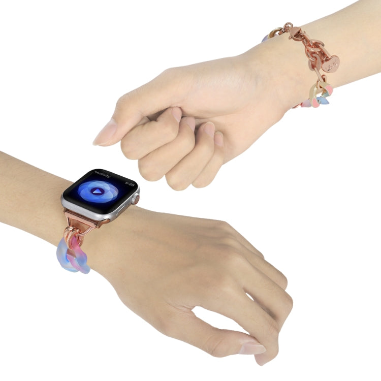 For Apple Watch Series 7 45mm Gradient Resin Chain Watch Band(Blue) - free shipping - PMC TechLife - Order now!