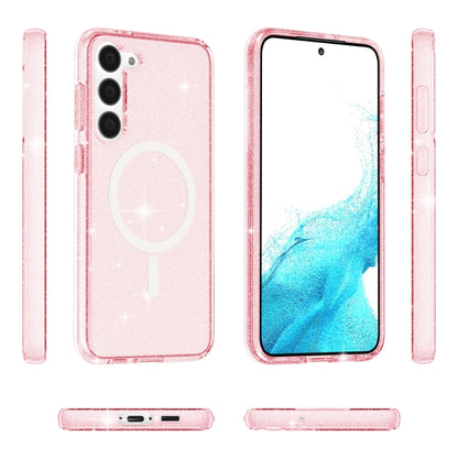 For Samsung Galaxy S24+ 5G Terminator Style Glitter Powder MagSafe Magnetic Phone Case(Pink) - Galaxy S24+ 5G Cases by PMC Jewellery | Online Shopping South Africa | PMC Jewellery