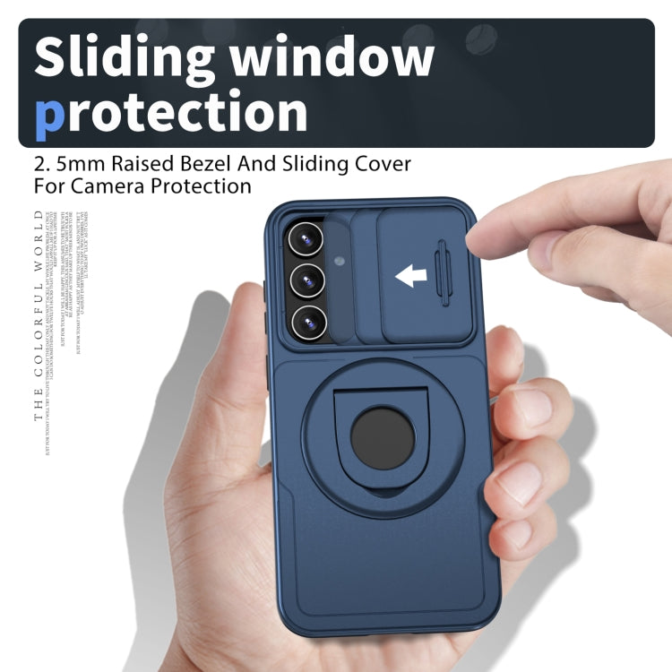 For Samsung Galaxy S23 FE 5G Camshield MagSafe Ring Holder Armor Phone Case(Blue) - Galaxy S23 FE 5G Cases by PMC TechLife | Online Shopping South Africa | PMC TechLife