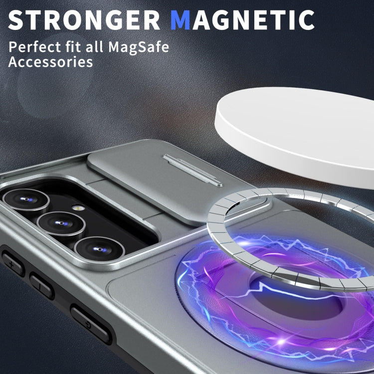For Samsung Galaxy S22 5G Camshield MagSafe Ring Holder Armor Phone Case(Titanium Grey) - Galaxy S22 5G Cases by PMC TechLife | Online Shopping South Africa | PMC TechLife