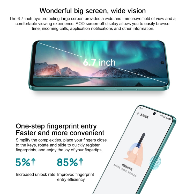 HUAWEI Enjoy 70 Pro, 8GB+256GB, Side Fingerprint Identification, 6.7 inch HarmonyOS 4.0 Qualcomm Snapdragon 680 Octa Core 2.4GHz, Network: 4G, OTG, Not Support Google Play(Green) - Huawei Mate & P by Huawei | Online Shopping South Africa | PMC Jewellery | Buy Now Pay Later Mobicred