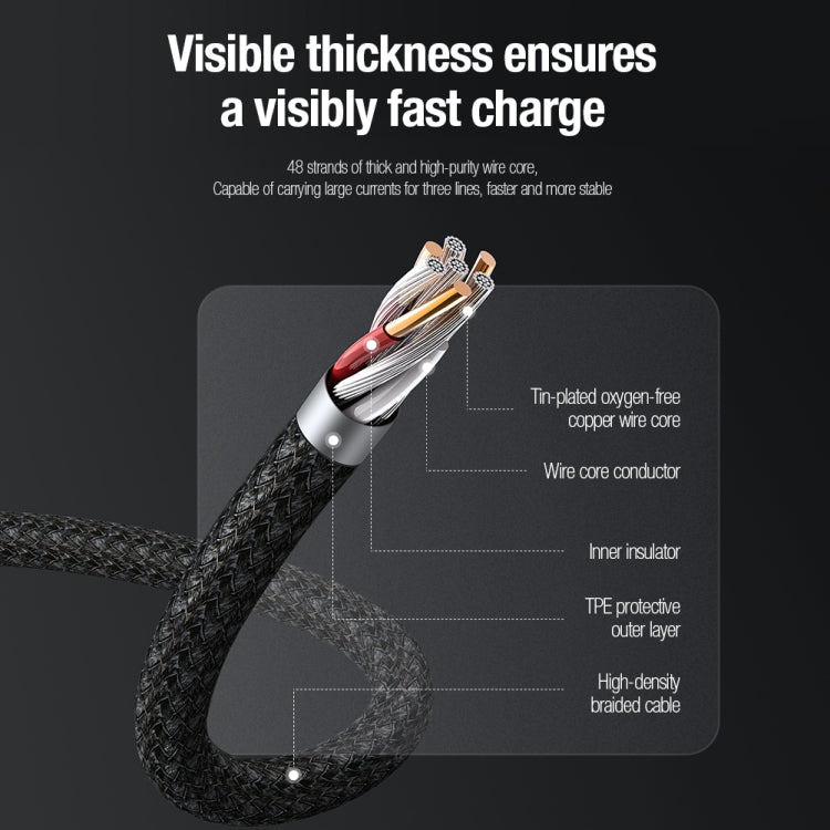 Nillkin Swift Pro 1m 3 in 1 USB to 8 Pin + Type-C + Micro USB Fast Charging Cable(Black) - Multifunction Cable by NILLKIN | Online Shopping South Africa | PMC Jewellery