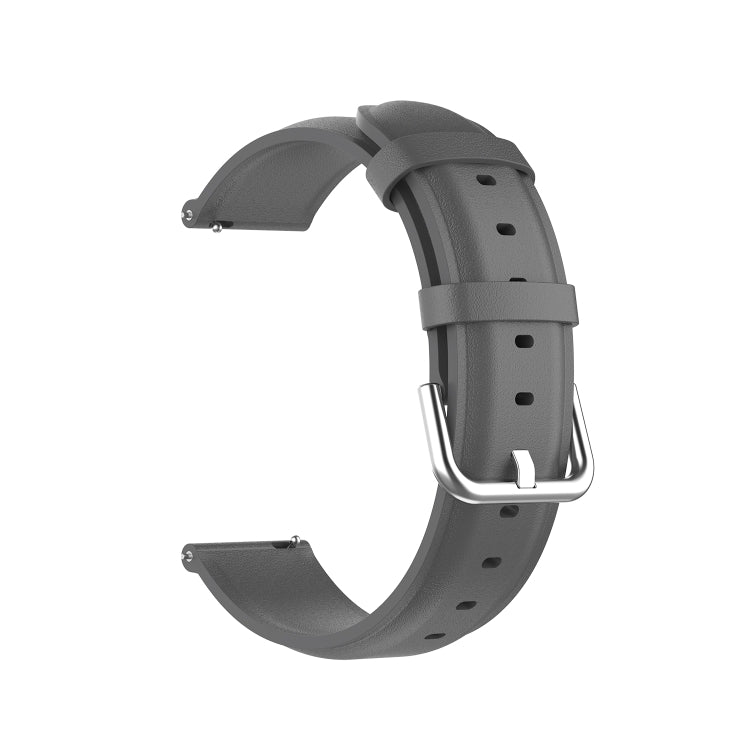 For Galaxy Watch 3 45mm Round Tail Leather Watch Band, Size: Free Size 22mm(Gray) - Watch Bands by PMC TechLife | Online Shopping South Africa | PMC TechLife | Buy Now Pay Later Mobicred