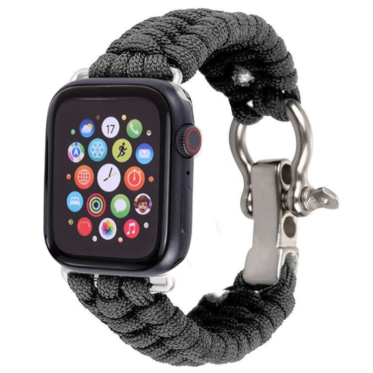 For Apple Watch Ultra 49mm / Series 8&7 45mm / SE 2&6&SE&5&4 44mm / 3&2&1 42mm Umbrella Cord Nylon Braided Watch Band(Grey) - Smart Wear by PMC Jewellery | Online Shopping South Africa | PMC Jewellery