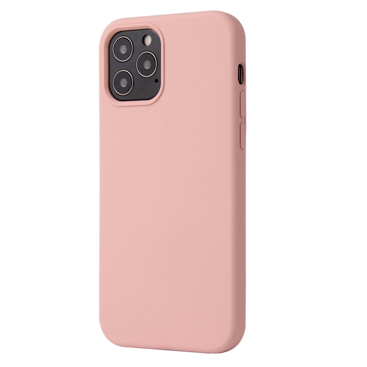 For iPhone 12 / 12 Pro Solid Color Liquid Silicone Shockproof Protective Case(Sakura Pink) - iPhone 12 / 12 Pro Cases by PMC Jewellery | Online Shopping South Africa | PMC Jewellery