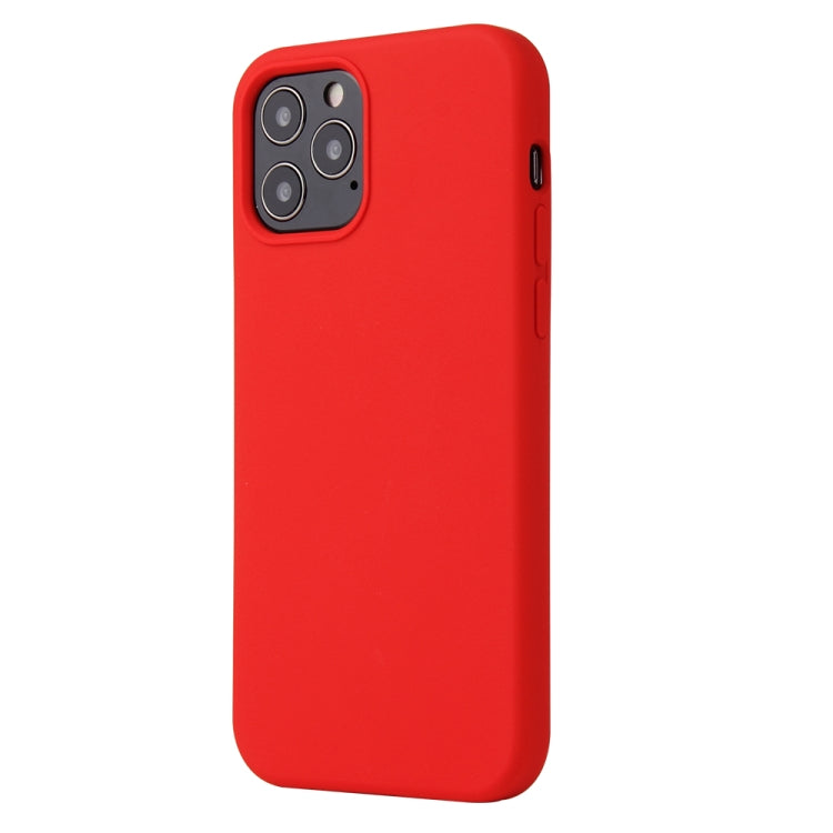 For iPhone 12 / 12 Pro Solid Color Liquid Silicone Shockproof Protective Case(Country Red) - iPhone 12 / 12 Pro Cases by PMC TechLife | Online Shopping South Africa | PMC TechLife