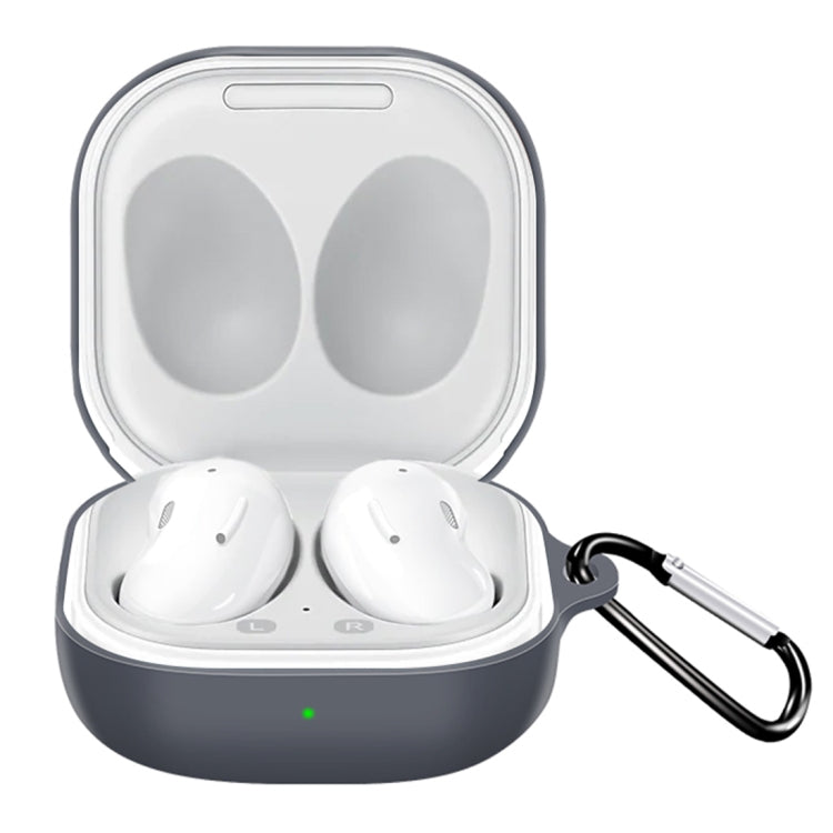 For New Samsung Galaxy Buds Live/Pro Solid Color Anti-fall Earphone Protective Case with Hook(Gray) - Samsung Earphone Case by PMC TechLife | Online Shopping South Africa | PMC TechLife | Buy Now Pay Later Mobicred