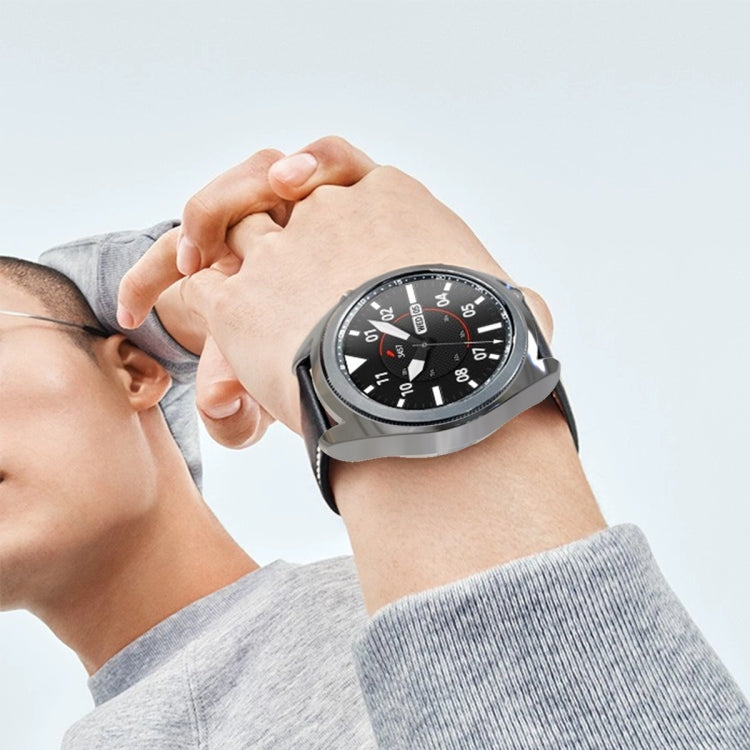 For Samsung Galaxy Watch 3 41mm Electroplating Hollow Half-pack TPU Protective Case(Gray) - Watch Cases by ENKAY | Online Shopping South Africa | PMC TechLife | Buy Now Pay Later Mobicred
