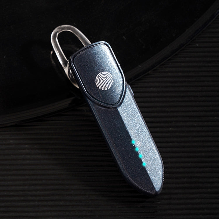 V19S Bluetooth 5.0 Business Style Fingerprint Touch Bluetooth Earphone(Blue) - Bluetooth Earphone by PMC TechLife | Online Shopping South Africa | PMC TechLife