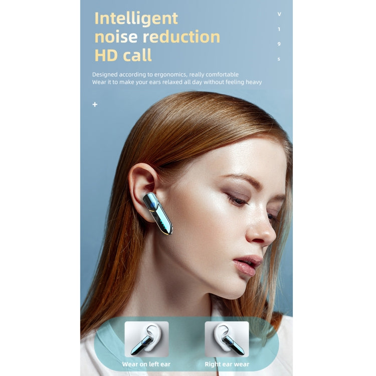 V19S Bluetooth 5.0 Business Style Fingerprint Touch Bluetooth Earphone(Silver) - Bluetooth Earphone by PMC TechLife | Online Shopping South Africa | PMC TechLife