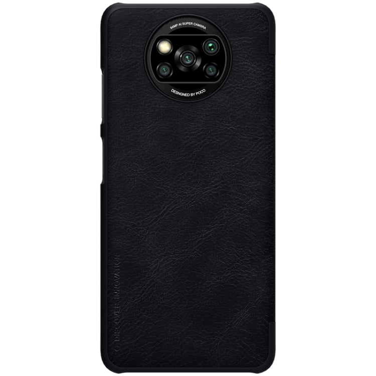 For Xiaomi Mi Poco X3 / NFC NILLKIN QIN Series Crazy Horse Texture Horizontal Flip Leather Case with Card Slot(Black) - Xiaomi Cases by NILLKIN | Online Shopping South Africa | PMC Jewellery