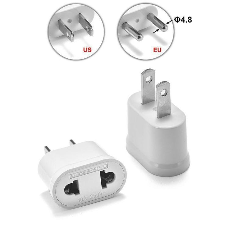 US & EU to US Plug AC Wall Universal Travel Power Socket Plug Adaptor, AC 250V (White) - free shipping - PMC TechLife - Order now!