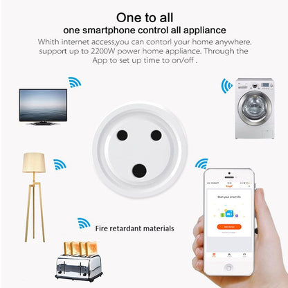 10A Mini Smart WiFi Socket Small South Africa / India Plug Remote Control Timer Switch Electrical Power Adapter with Alexa - Smart Socket by PMC Jewellery | Online Shopping South Africa | PMC Jewellery