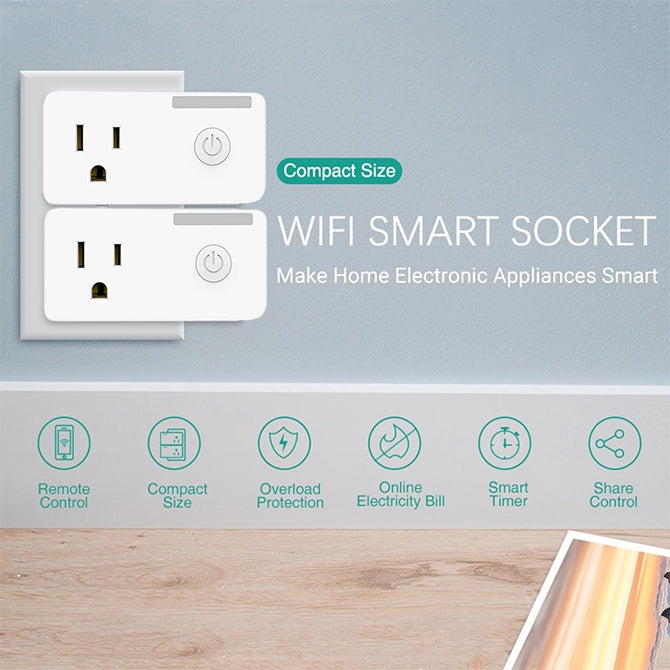 SA-004 10A EWeLink APP Remote Timing WiFi Smart Socket Works with Alexa and Google Home, US Plug - Smart Socket by PMC TechLife | Online Shopping South Africa | PMC TechLife
