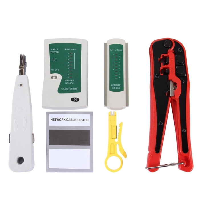 WLXY 4 in 1 Portable Crimping Stripper Punch Down  Wire Line Detector Ethernet Network Cable Tester Tools Kits - Lan Cable and Tools by WLXY | Online Shopping South Africa | PMC Jewellery | Buy Now Pay Later Mobicred