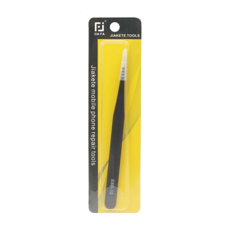 JIAFA JF-603 Straight Tip Tweezers (Black) - Tweezers by JIAFA | Online Shopping South Africa | PMC TechLife