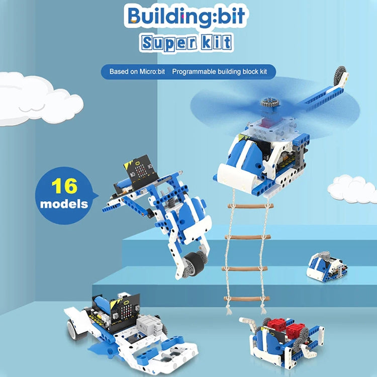 Yahboom 16 in 1 Building:bit Super Kit Programmable Building Block Kit Compatible with BBC Micro:bit V1.5/ V2 Board, without micro:bit - Others by YAHBOOM | Online Shopping South Africa | PMC Jewellery