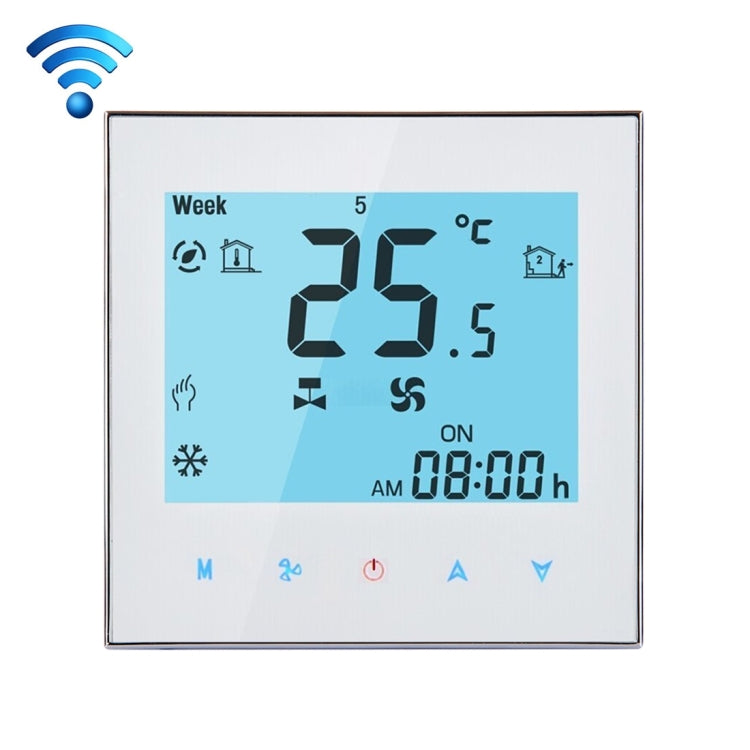 LCD Display Air Conditioning 2-Pipe Programmable Room Thermostat for Fan Coil Unit, Supports Wifi(White) - Thermostat & Thermometer by PMC Jewellery | Online Shopping South Africa | PMC Jewellery