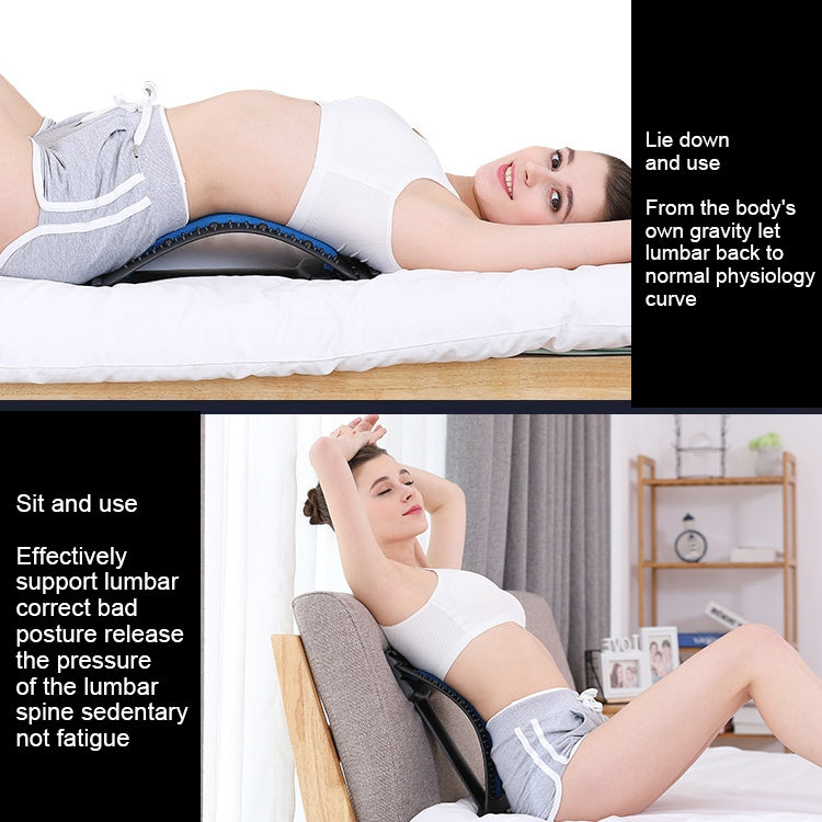 Lumbar Traction Stretching Device Posture Corrector Waist Support Spine Pain Relief Back Massage Stretcher(Red + White) - free shipping - PMC TechLife - Order now!