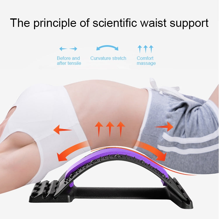 Lumbar Traction Stretching Device Posture Corrector Waist Support Spine Pain Relief Back Massage Stretcher(White + Purple) - Massage & Relaxation by PMC Jewellery | Online Shopping South Africa | PMC Jewellery