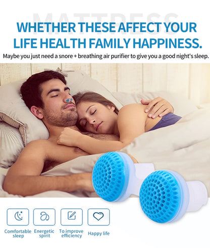 2 PCS 2 in 1 ABS Silicone Anti Snoring Air Purifier(White) - Anti Snoring Tools by PMC Jewellery | Online Shopping South Africa | PMC Jewellery