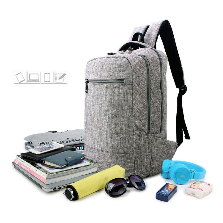 Universal Multi-Function Canvas Cloth Laptop Computer Shoulders Bag Business Backpack Students Bag, Size: 43x28x12cm, For 15.6 inch and Below Macbook, Samsung, Lenovo, Sony, DELL Alienware, CHUWI, ASUS, HP(Magenta) - Backpack by PMC Jewellery | Online Shopping South Africa | PMC Jewellery