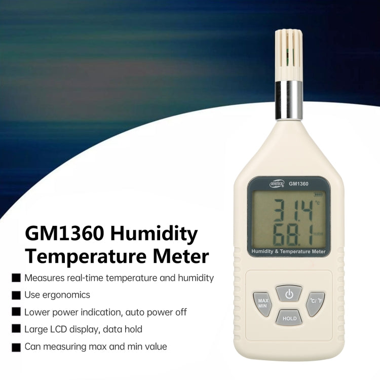 BENETECH GM1360 LCD Probe Industry Digital Humidity & Temperature Meter - free shipping - PMC TechLife - Order now!