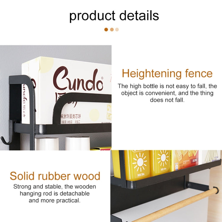 Kitchen Double Layers Magnetic Refrigerator Rack Storage Holder (Black) - Shelf by PMC TechLife | Online Shopping South Africa | PMC TechLife | Buy Now Pay Later Mobicred