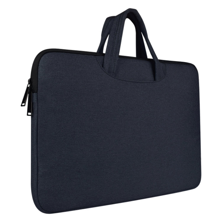 Breathable Wear-resistant Shoulder Handheld Zipper Laptop Bag, For 15.6 inch and Below Macbook, Samsung, Lenovo, Sony, DELL Alienware, CHUWI, ASUS, HP (Navy Blue) - 15.6 - 17 inch by PMC Jewellery | Online Shopping South Africa | PMC Jewellery