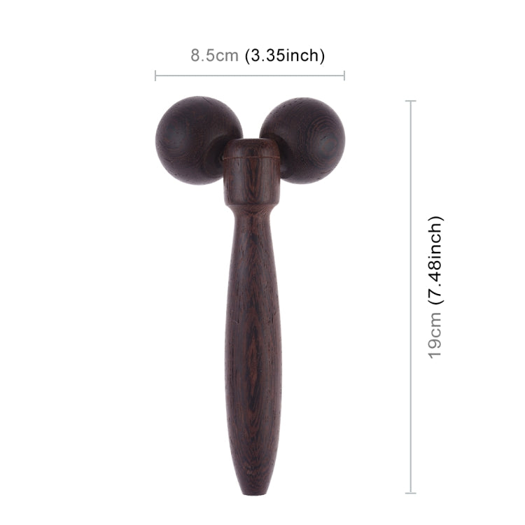 Wenge Solid Wood Manual Roller Massager (Black) - free shipping - PMC TechLife - Order now!