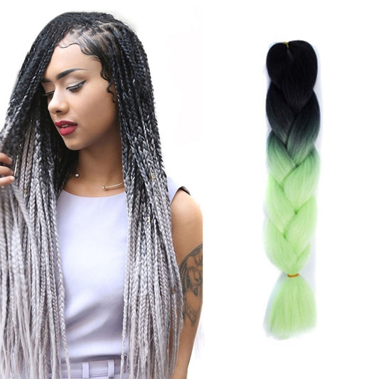 Fashion Color Gradient Individual Braid Wigs Chemical Fiber Big Braids, Length: 60cm(52 Black+Light Yellow) - Wigs by PMC Jewellery | Online Shopping South Africa | PMC Jewellery