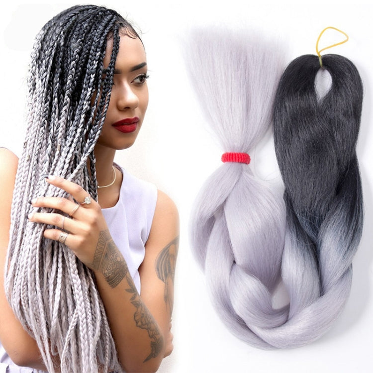 Fashion Color Gradient Individual Braid Wigs Chemical Fiber Big Braids, Length: 60cm(13 Peach Red+Lake Blue) - Wigs by PMC Jewellery | Online Shopping South Africa | PMC Jewellery