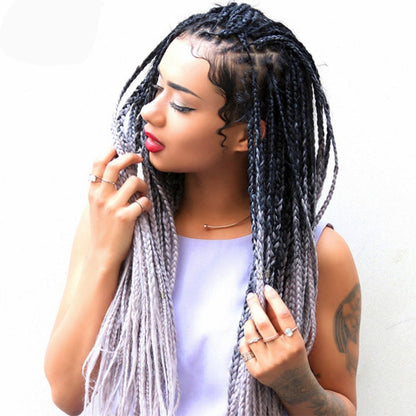 Fashion Color Gradient Individual Braid Wigs Chemical Fiber Big Braids, Length: 60cm(20 Light Pink+Purple Red) - Wigs by PMC Jewellery | Online Shopping South Africa | PMC Jewellery